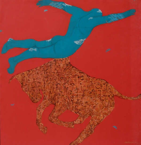 0823-Arunima-Sanyal-Red-can-be-the-worst-universe-Acrylic-on-Canvas-48-X-48-inch.
