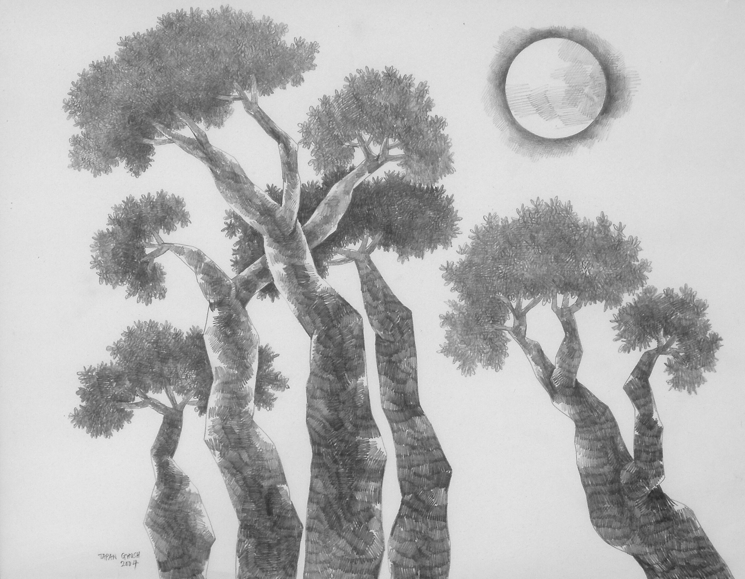 Moon with Trees
