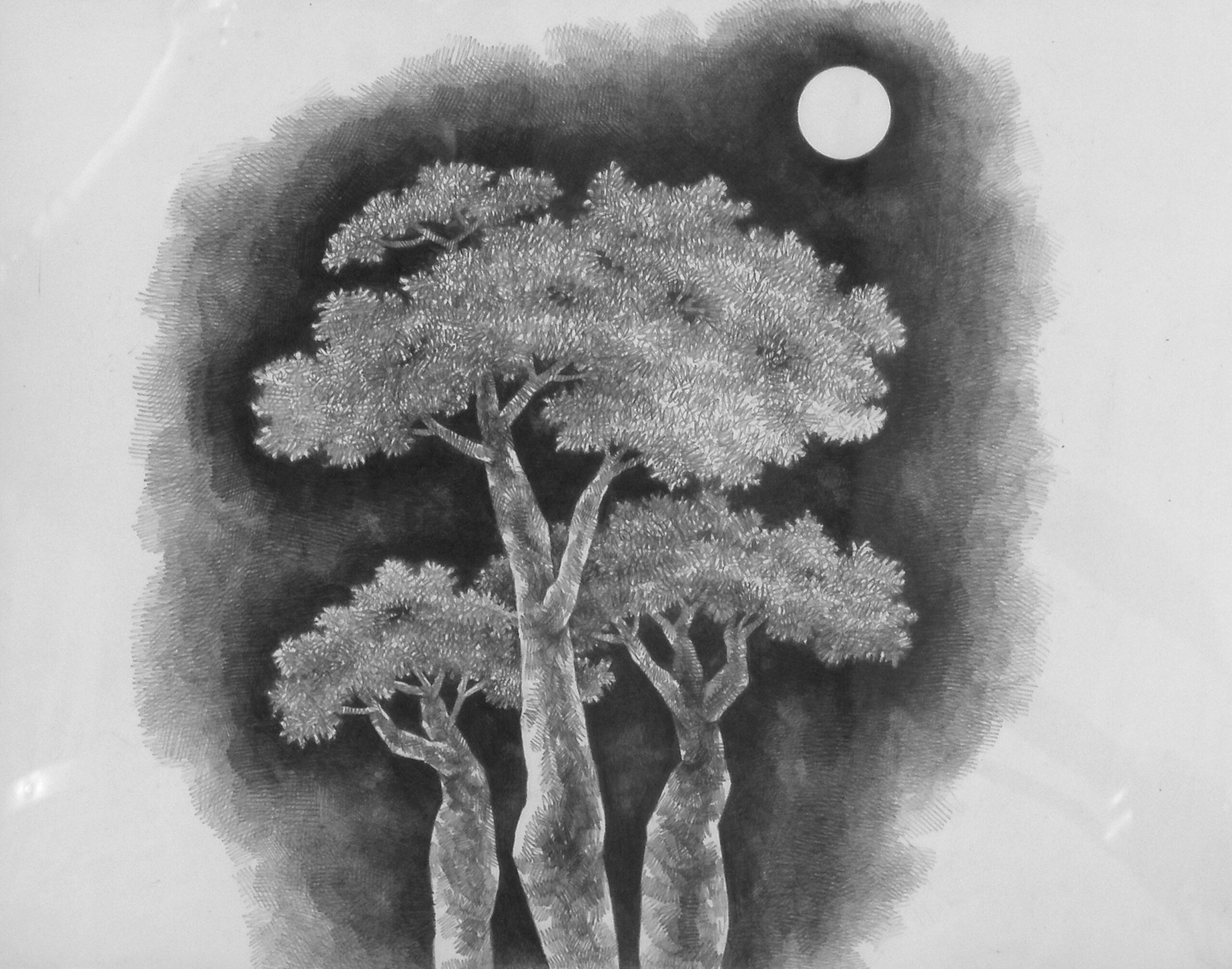 Moon with Tree